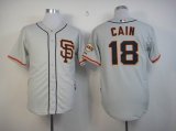 San Francisco Giants 18 Matt Cain Grey MLB Jerseys