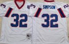 Buffalo Bills #32 O.J Simpson blue thrwoabck white NFL Jerseys-PNS