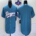 2023 Champions Nike Texas Rangers blank blue majestic baseball jerseys 01