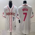 2023 World Cup Mexico #7 Julio Urias white majestic baseball jerseys 73