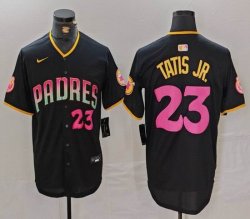 Nike Pittsburgh Pirates #23 Fernando Tatis Jr.black pink majestic baseball jerseys Joint name-BD 02