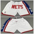 Brooklyn Nets white nba shorts with pocket