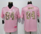 Women New Nike Pittsburgh Steelers 84 Brown Pink Camouflage font love pink 2017 Vapor Untouchable Player jerseys