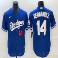 Nike Los Angeles Dodgers #14 Enrique Hernandez blue majestic baseball jerseys