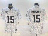 Kansas City Chiefs #15 Patrick Mahomes Nike Arctic Camo 2024 Salute to Service Limited Jersey