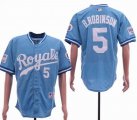 Kansas Royals 5# B.Robinson skyblue throwback baseball jerseys