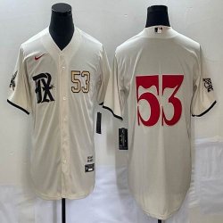 Nike Texas Rangers #53 Adolis Garcia beige majestic baseball jerseys city version 01