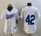 Youth Nike Los Angeles Dodgers 42 Jackie Robinson white baseball jersey-BD 01