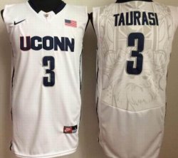 Uconn Huskies #3 Taurasi white ncaa basketball jersey