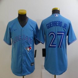 Youth Nike Toronto Blue Jays #27 Vladimir Guerrero Jr skyblue Majestic baseball jerseys