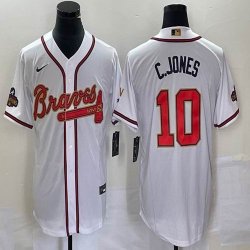 Nike Anaheim Angels #10 Chipper Jones white gold majestic baseball jerseys-BD