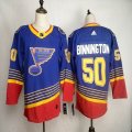 Adidas St.Louis Blues #50 Jordan Binnington blue NHL hockey Jerseys-FH