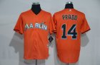 Florida Marlins #14 Prado Orange baseball jersey