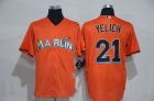 Florida Marlins #21 Christian Yelich orange mlb baseball jersey