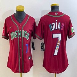 Youth 2023 World Cup Mexico #7 Julio Urias red majestic baseball jerseys 25