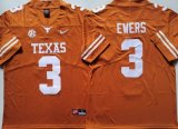 Texas Longhorns White #3 Quinn Ewers orange college football jerseys