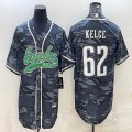 Nike Philadelphia Eagles #62 Jason Kelce gray camo baseball jerseys Joint name-BD