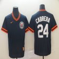 Nike Detroit Tigers #24 Miguel Cabrera throwback dark blue mlb jersey-BD