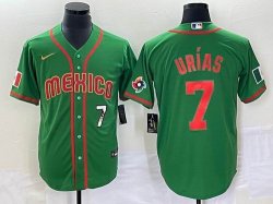 2023 World Cup Mexico #7 Julio Urias green red majestic baseball jerseys 143