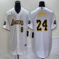 Nike Los Angeles Dodgers #8 and #24 Kobe Bryant white NBA and baseball Jerseys Joint name -BD (3)