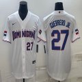 2023 World Cup Dominican Republic's #27 Vlad Guerrero Jr. white majestic baseball jerseys 01