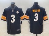 Nike Pittsburgh Steelers #3 Russell Wilson Black Color Rush Limited Jersey-BD 02