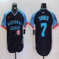 National #7 League Trea Turner Nike Navy 2024 MLB All-Star Game Limited Player Jersey 02