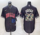 Nike Chicago Bulls #23 Michael Jordan black basketball jerseys Joint name-BD 03