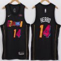 Nike Miami Heat #14 Tyler Herro black basketball jersey-XD