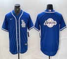 Nike Los Angeles Dodgers blank blue MLB baseball Jersey Joint name -BD 06