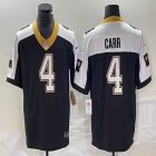 New Orleans Saints #4 Derek Carr black white Color Rush Limited Jersey 04