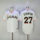 Florida Marlins #27 Mike Stanton white Majestic baseball jerseys