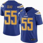 Custom Nike Chargers #55 Junior Seau blue Color Rush Limited Jersey