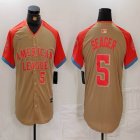 American League #5 Corey Seager Nike Cream 2024 MLB All-Star Game Limited Player Jersey 01