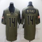 Nike Seattle Seahawks #14 D.K. Metcalf green 2021 Salute to Service Limited Jersey