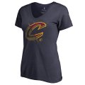 Women's Cleveland Cavaliers Fanatics Branded Navy X-Ray Slim Fit V-Neck T-Shirt