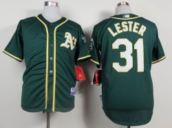 Oakland Athletics Jon Lester 31 green baseball jerseys