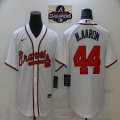 Nike Atlanta Braves #44 Hank Aaron white majestic baseball jerseys-BD