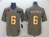 Cleveland Browns #6 Baker Mayfield Nike green gold Salute to Service Limited Jersey