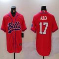 Buffalo Bills 17# Josh Allen red nike baseball jerseys Joint name-BD