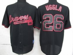 Atlanta Braves #26 Dan Uggla Black Fashion MLB Jerseys-ZH