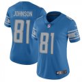 Women Detroit Lions #81 Calvin Johnson Nike blue Color Rush Limited Jersey