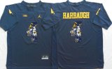 Michigan Wolverines #4 Jim Harbaugh Blue fashion college football jersey