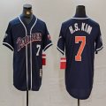 Nike San Diego Padres #7 Ha Seong Kim blue throwback MLB Baseball jerseys