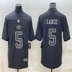 Nike San Francisco 49ers #5 Trey Lance black Color Rush Limited Jersey Reflective version