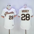 San Francisco Giants #28 Buster Posey white throwback Flexbase Authentic Collection Jersey