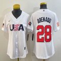 Youth 2023 World Cup #28 Arenado white USA majestic baseball jerseys 09