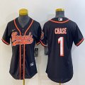 Youth Nike Cincinnati Bengals #1 Ja'Marr Chase black baseball jerseys Joint name-BD