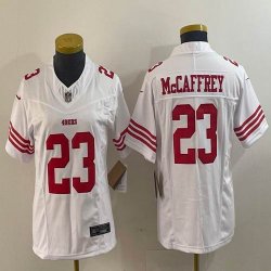 Women Nike San Francisco 49ers #23 Christian McCaffrey white Color Rush Limited Jersey-BD 03