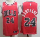 Nike Chicago Bulls #24 Lauri Markkanen red nba basketball jersey-S8